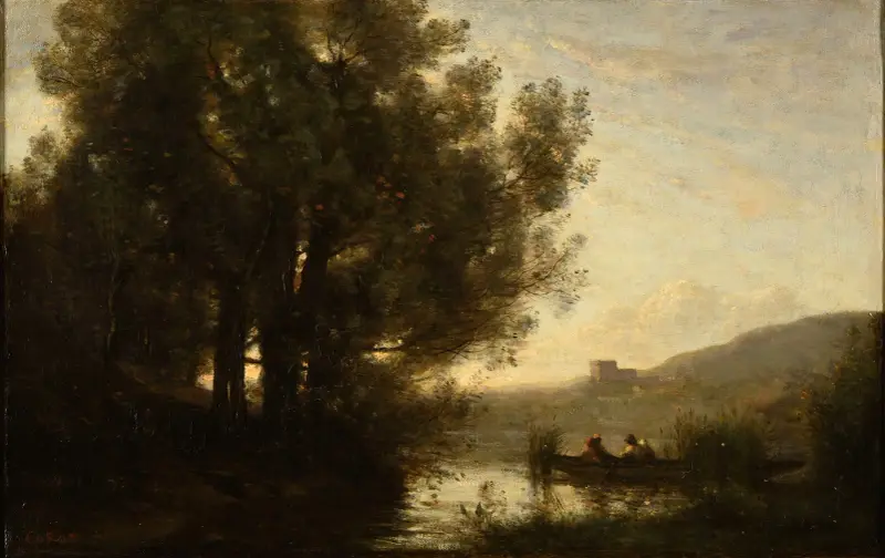 Le Passage de la rivière av Jean-Baptiste-Camille Corot