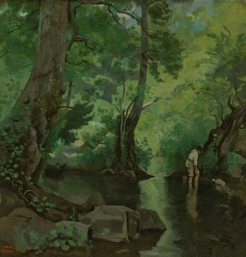 Nemi. Le Pêcheur d’écrevisses av Jean-Baptiste-Camille Corot