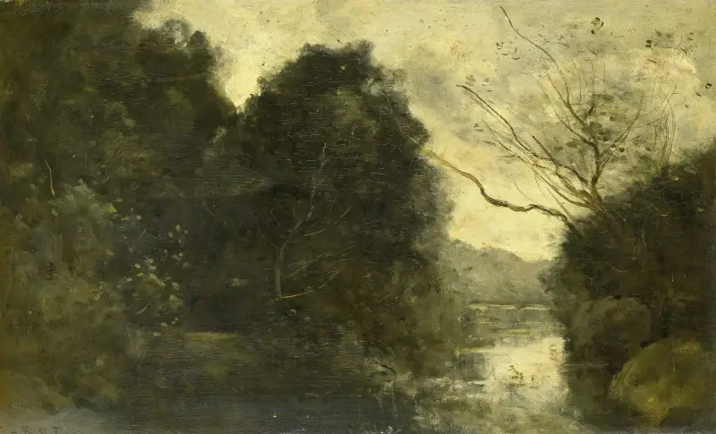 Pond in the Woods av Jean-Baptiste-Camille Corot