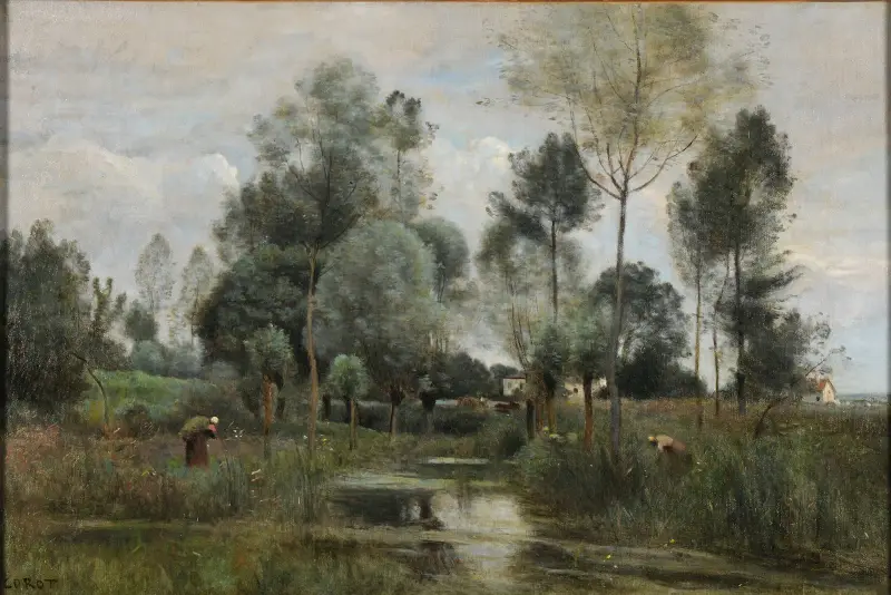 Printemps. La Saulaie av Jean-Baptiste-Camille Corot
