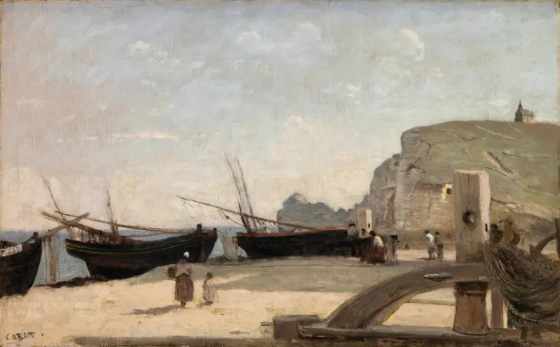 Plaża w Étretat, Jean-Baptiste-Camille Corot