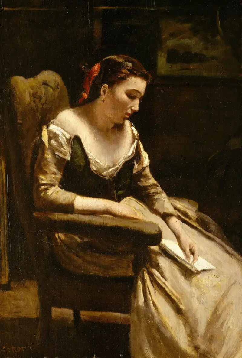 Der Briefleser von Jean-Baptiste-Camille Corot