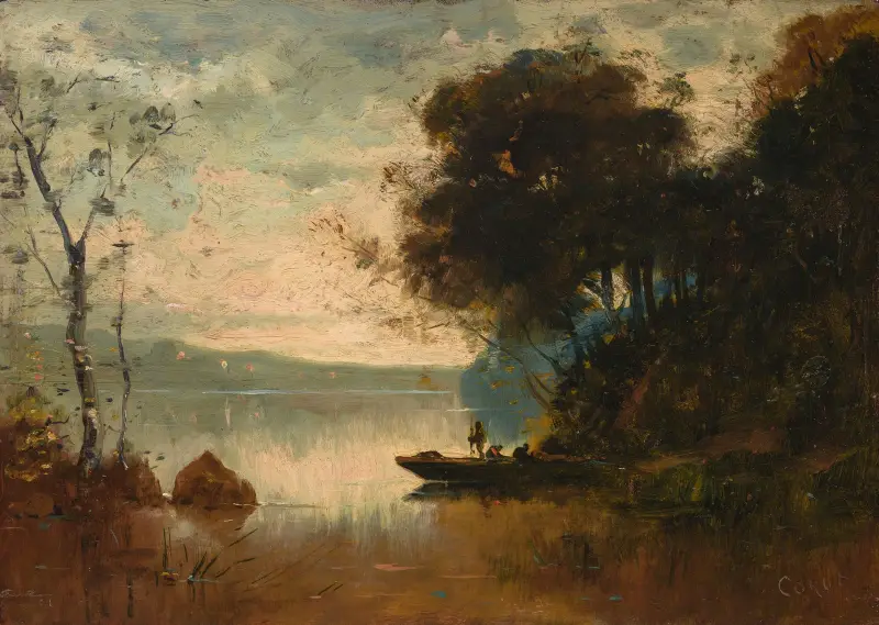 The Memory of Riva av Jean-Baptiste-Camille Corot
