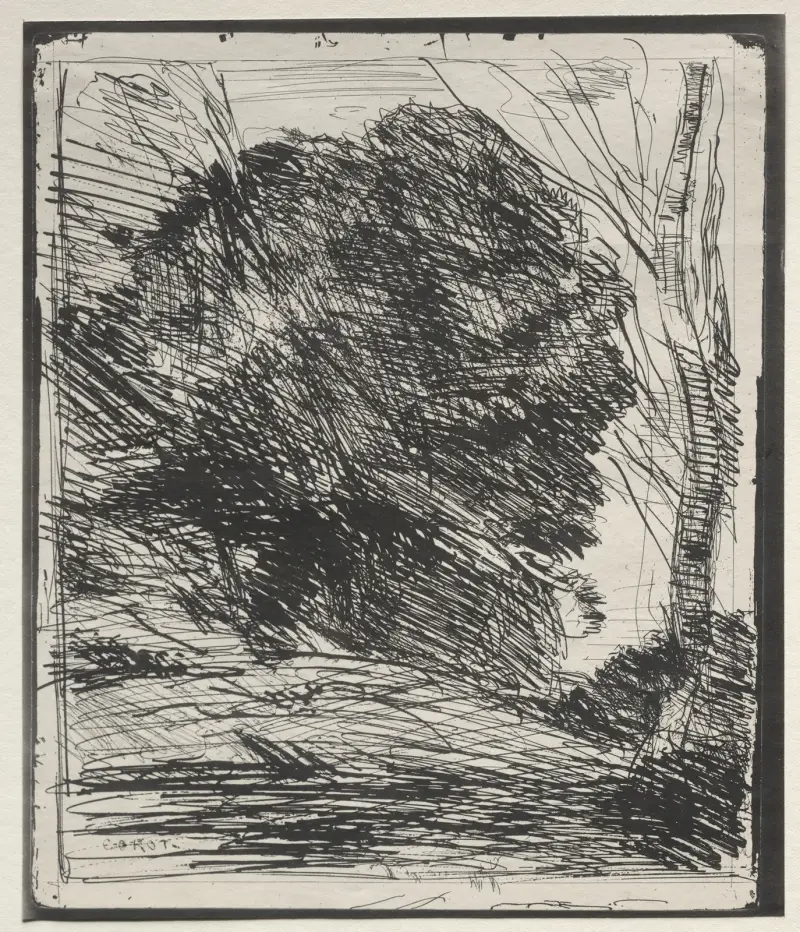 Trees on the Mountain av Jean-Baptiste-Camille Corot