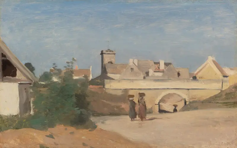 Un Faubourg De Ville av Jean-Baptiste-Camille Corot