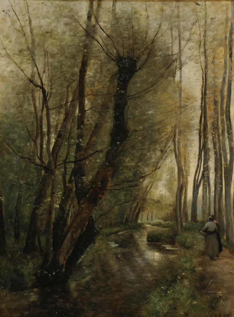 Un ruisseau; environs de Beauvais av Jean-Baptiste-Camille Corot