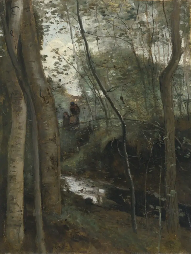 Un ruisseau sous bois av Jean-Baptiste-Camille Corot
