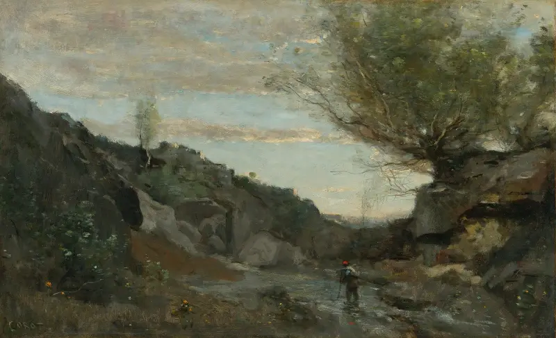 Un Torrent Des Abruzzes av Jean-Baptiste-Camille Corot