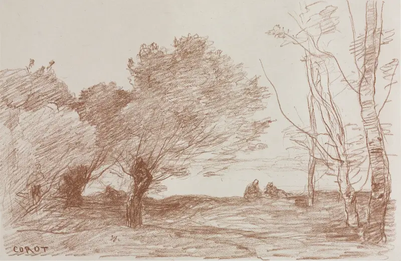 Weiden und Pappeln von Jean-Baptiste-Camille Corot
