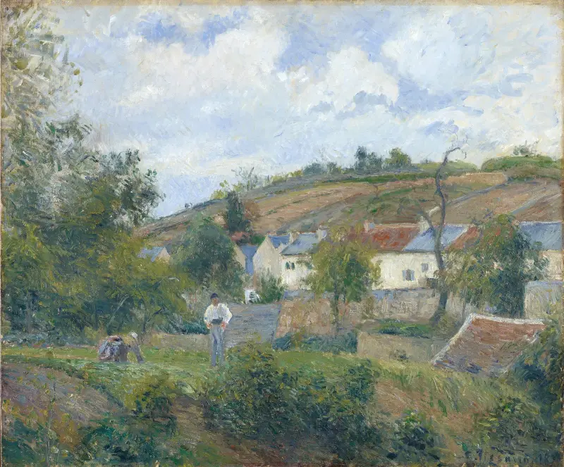A Corner of l’Hermitage, Pontoise av Camille Pissarro