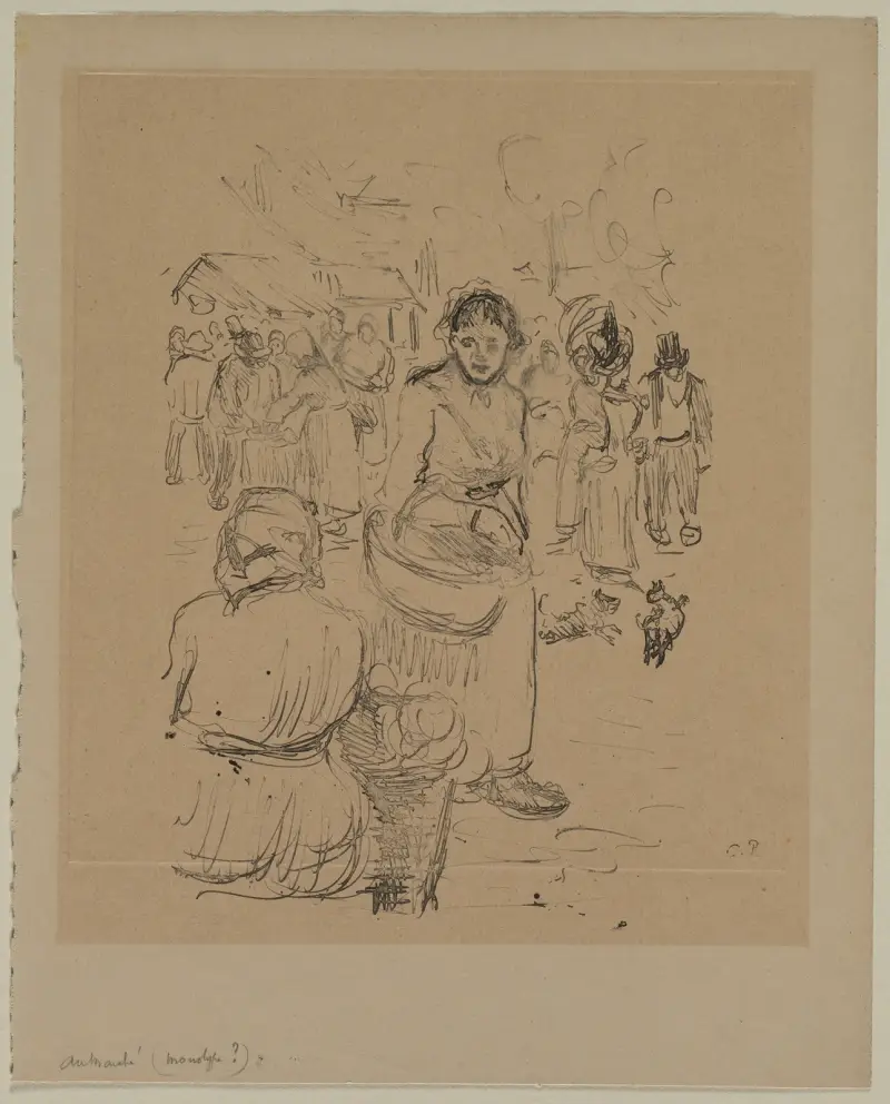 At the Market av Camille Pissarro