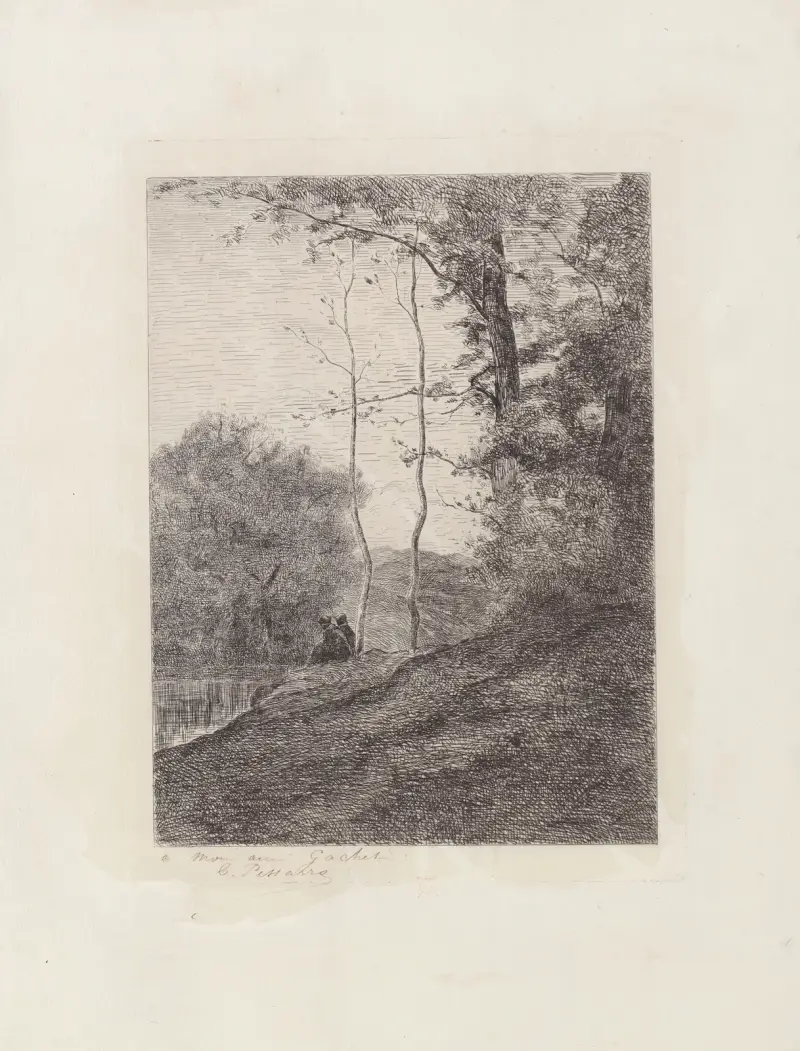 Au bord de l’eau av Camille Pissarro