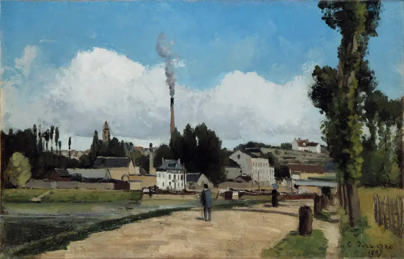 Bords de l’Oise a Pontoise (Banks of the Oise at Pontoise) av Camille Pissarro