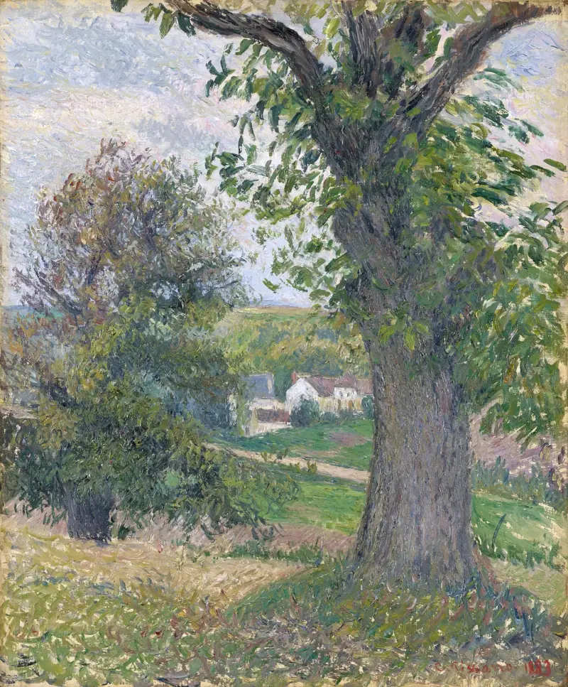 Chestnut Trees in Osny av Camille Pissarro