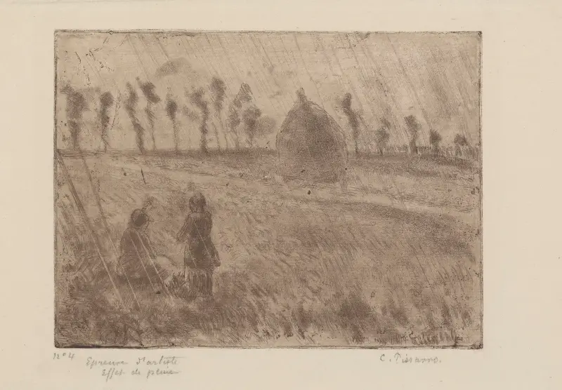 Effet de pluie av Camille Pissarro