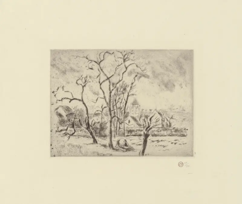 Église d’Osny près Pontoise av Camille Pissarro