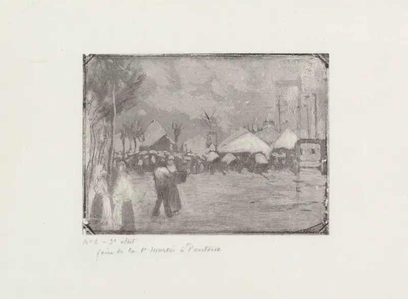 Foire de la Saint-Martin à Pontoise av Camille Pissarro