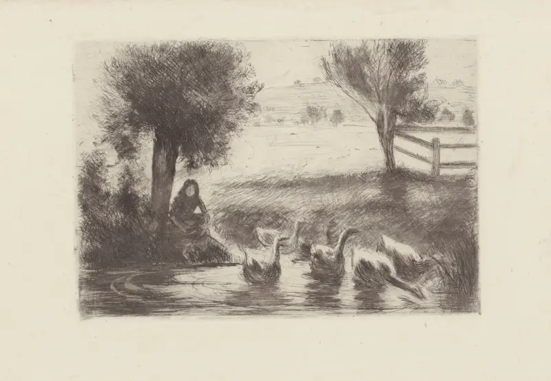 Dziewczynka pasąca gęsi, Camille Pissarro