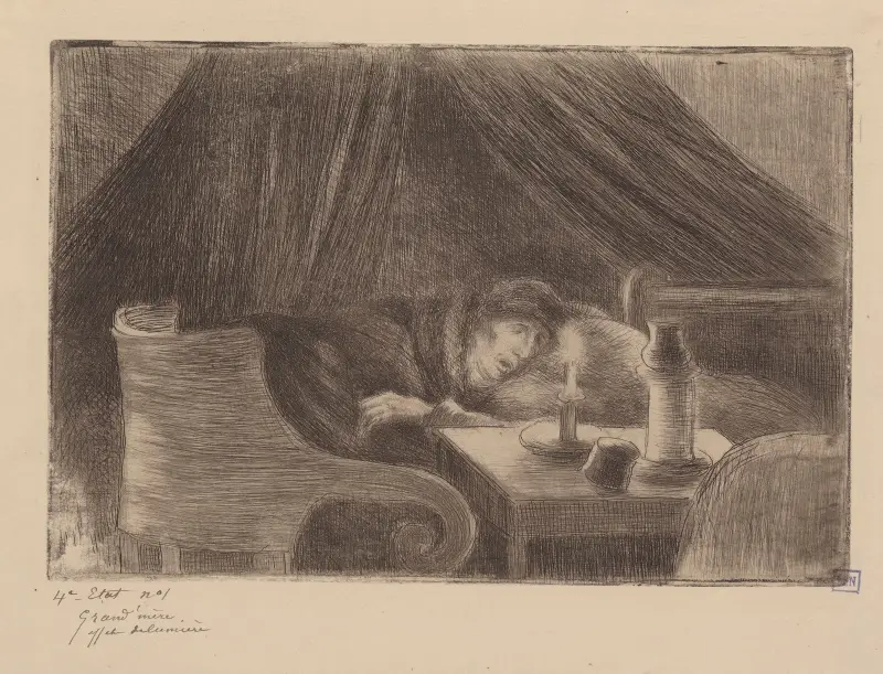 Großmutter (Lichteffekt), 1889 von Camille Pissarro