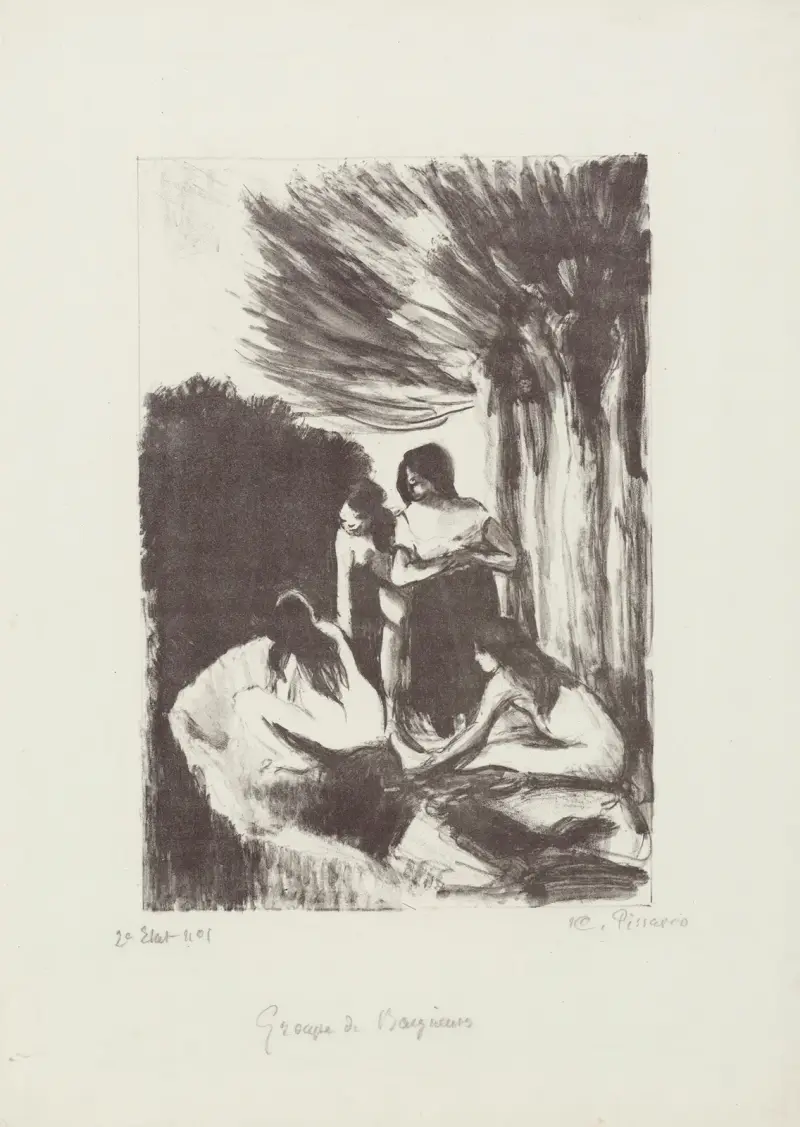 Groupe de baigneuses av Camille Pissarro