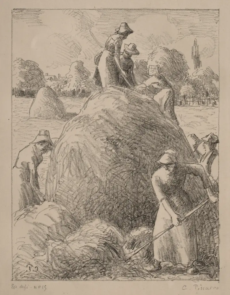 Haymakers of Eragny av Camille Pissarro