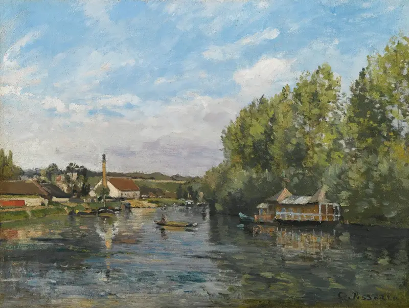 La Seine À Port-Marly av Camille Pissarro