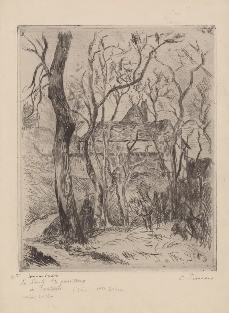 De fattigas stig vid Pontoise, 1880 – nr 2 av Camille Pissarro