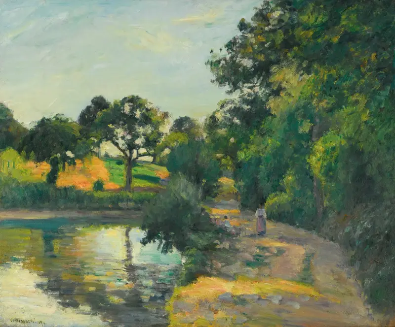 L’étang Au Soleil Couchant, Montfoucault av Camille Pissarro