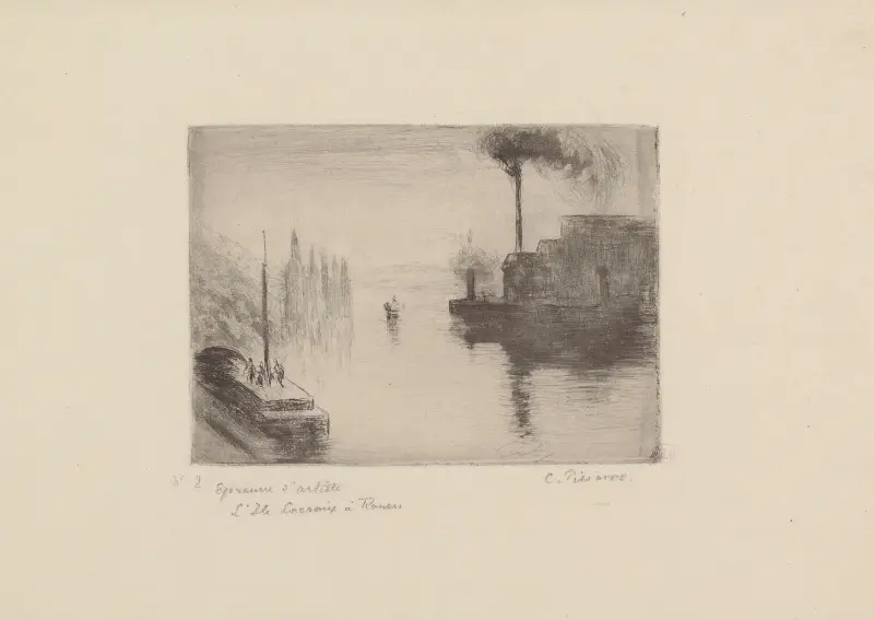 L’Ile Lacroix à Rouen av Camille Pissarro