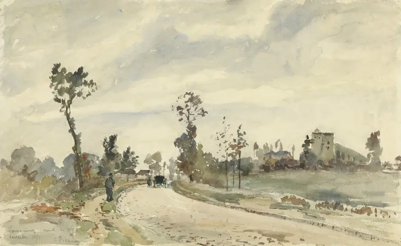 Louveciennes, Route de Saint-Germain av Camille Pissarro