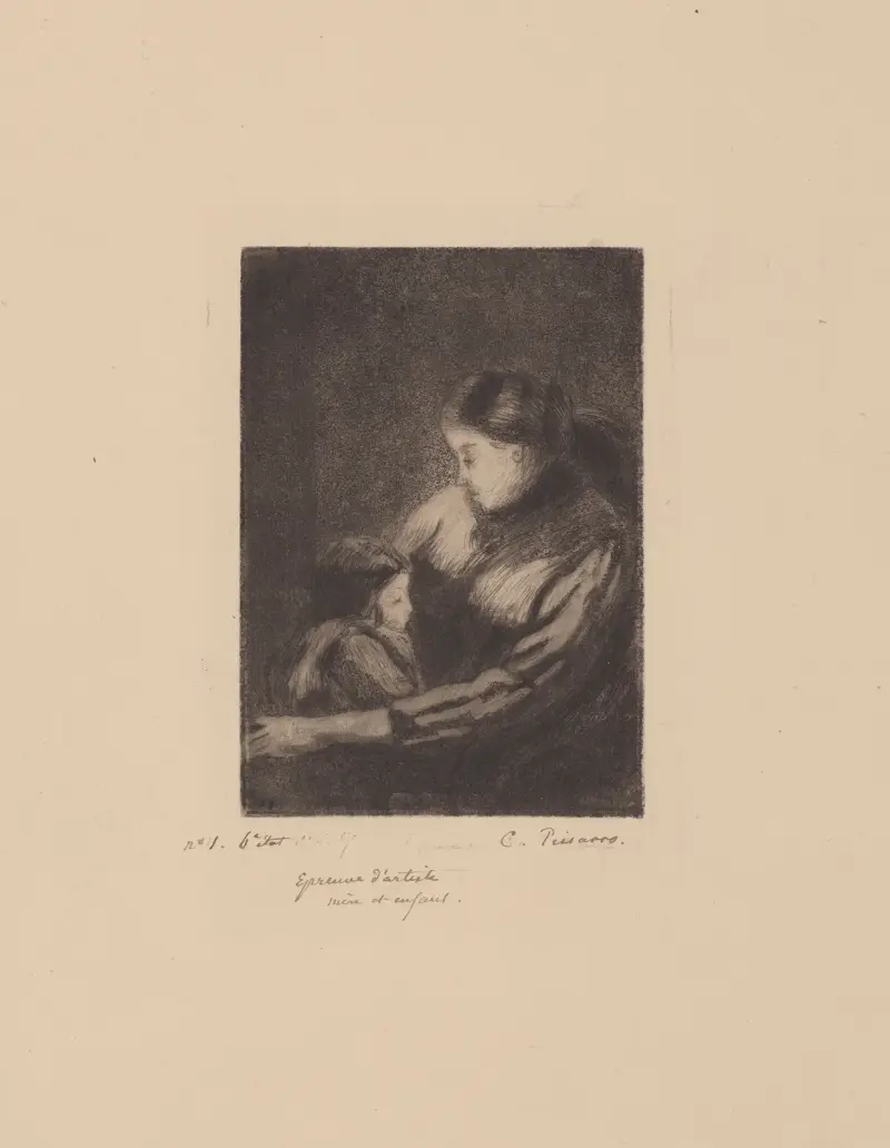 Mère et enfant av Camille Pissarro