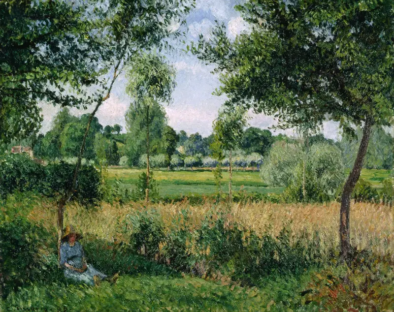 Morning Sunlight Effect, Eragny av Camille Pissarro