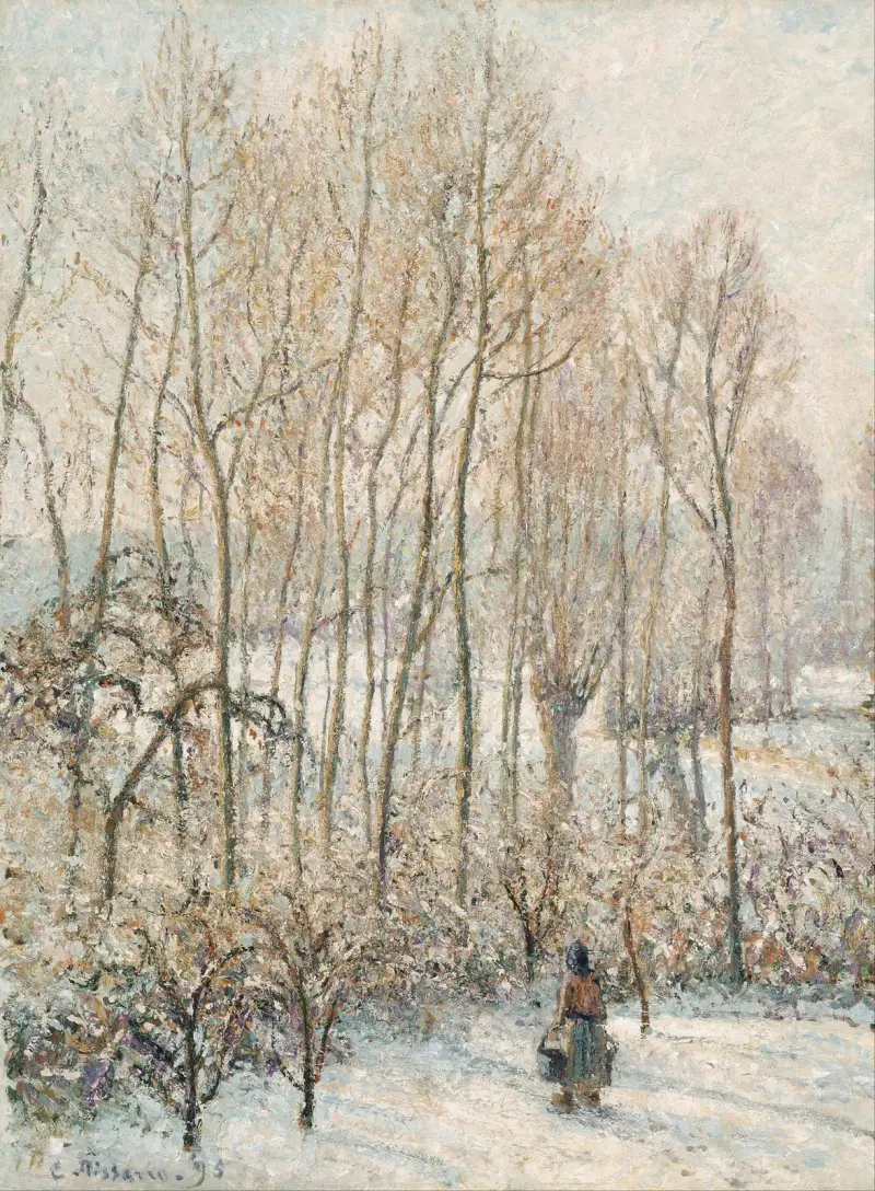 Morning Sunlight on the Snow, Eragny-sur-Epte av Camille Pissarro
