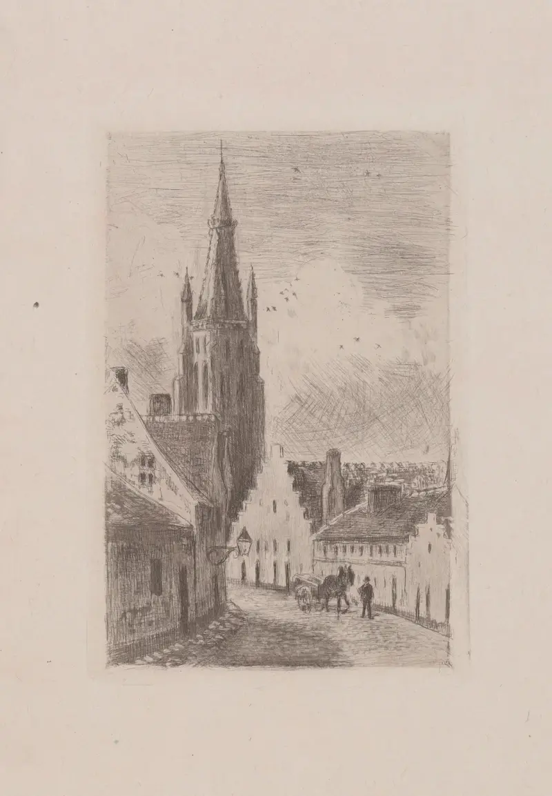 Notre-Dame de Bruges av Camille Pissarro
