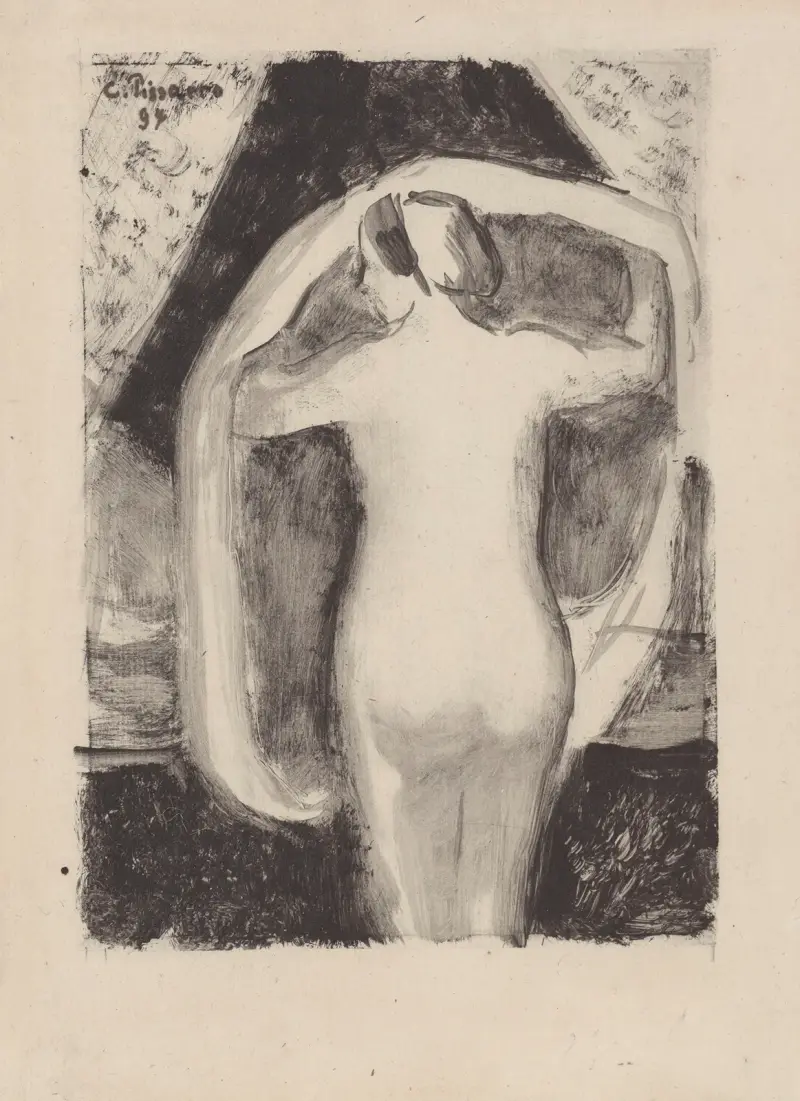 Akt von hinten von Camille Pissarro