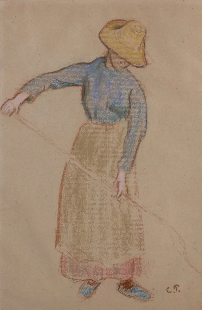 Paysanne à la fourche, 1901 av Camille Pissarro