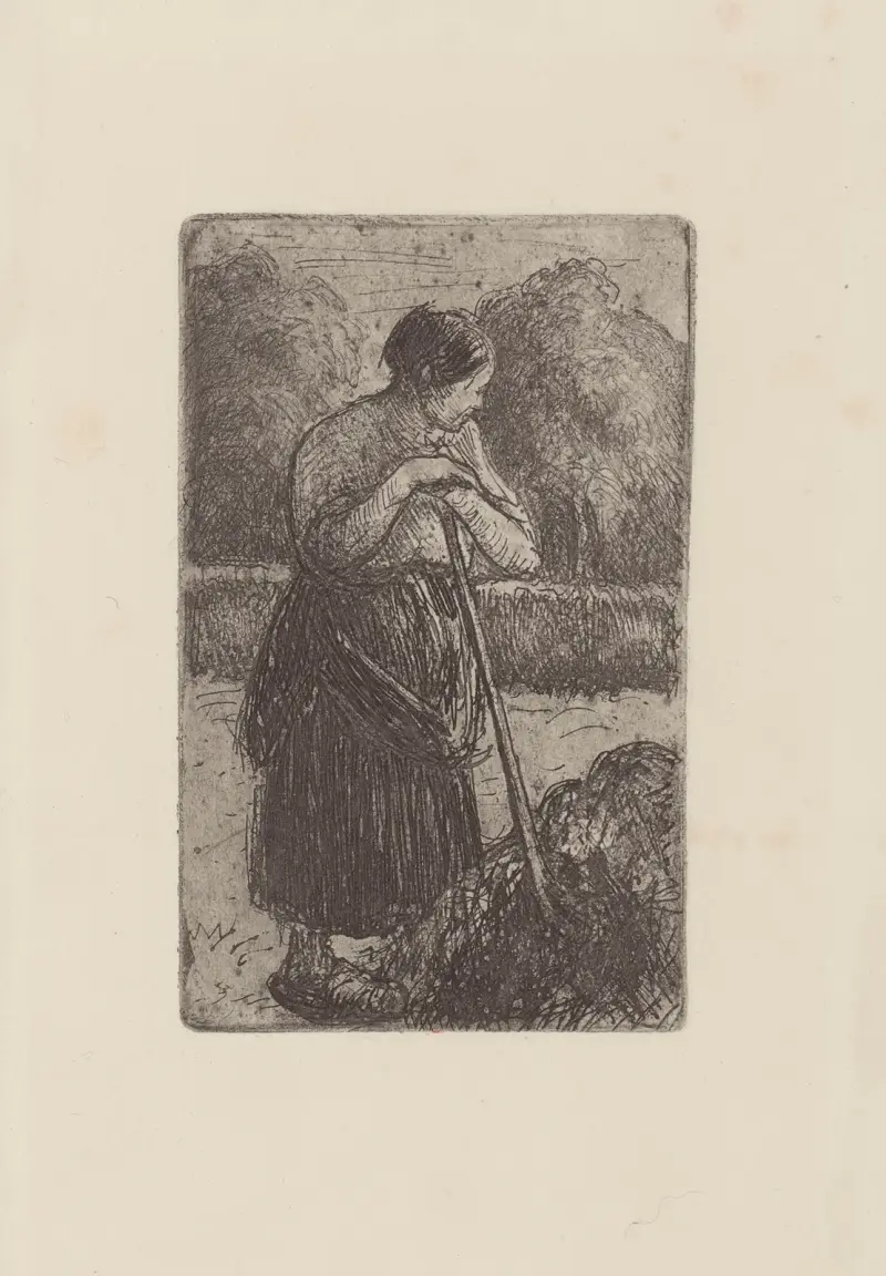 Bondekvinna med grep, 1889 av Camille Pissarro