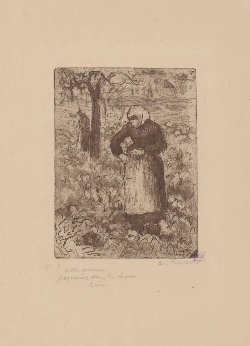 Paysanne dans les choux av Camille Pissarro