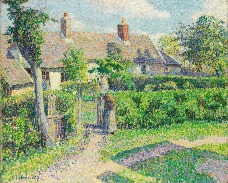 Peasants’ houses, Eragny av Camille Pissarro