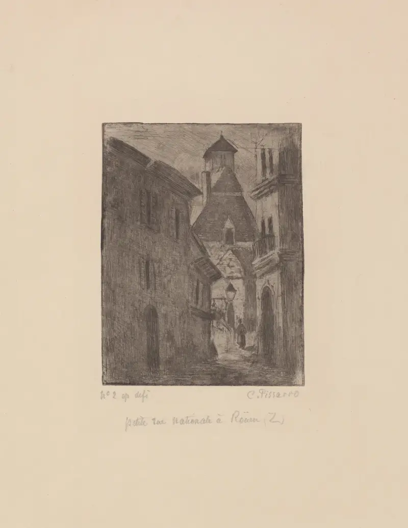 Petite rue nationale, à Rouen av Camille Pissarro
