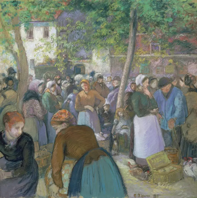 Poultry Market at Gisors av Camille Pissarro