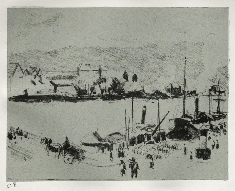 Quai Boieldieu in Rouen av Camille Pissarro