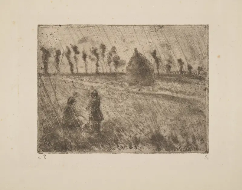 Déšť, 1879 – č. 2, Camille Pissarro