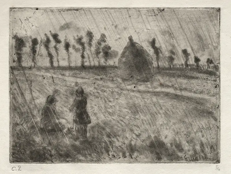 Účinky deště, Camille Pissarro