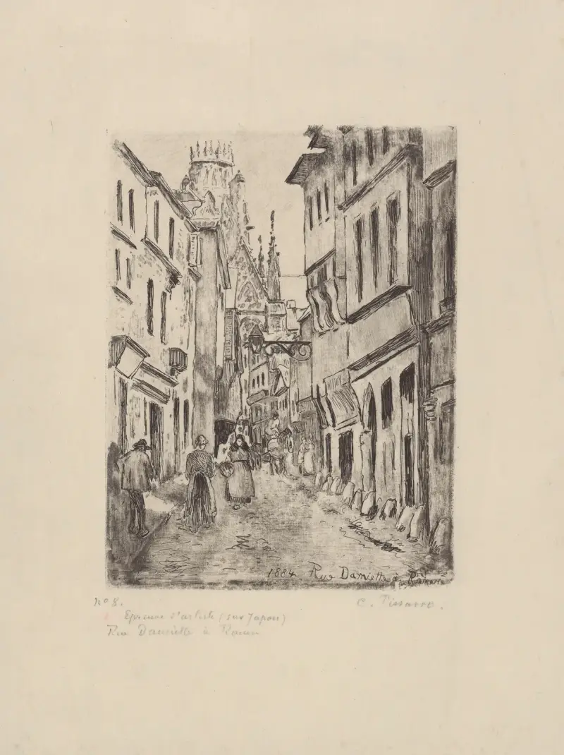 Rue Damiette, à Rouen av Camille Pissarro