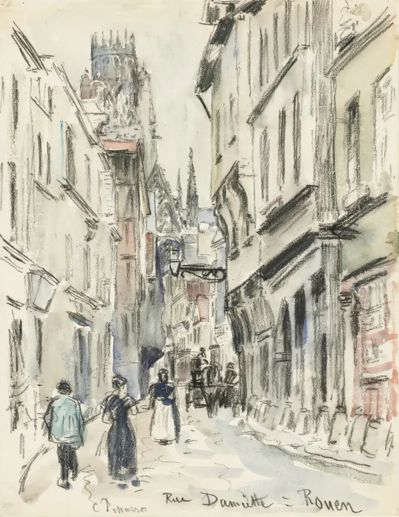 Rue Damiette, Rouen av Camille Pissarro