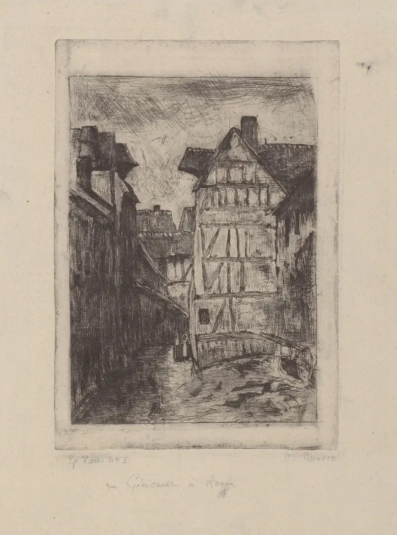 Rue Géricault, à Rouen av Camille Pissarro
