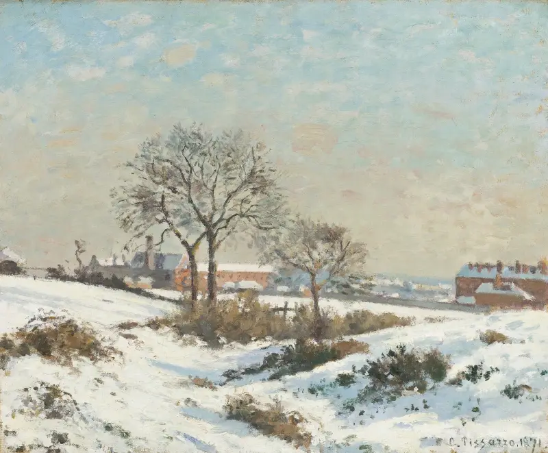 Snowy Landscape at South Norwood av Camille Pissarro