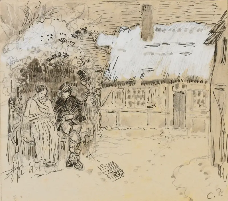 Sous La Tonnelle (Study For Daphnis And Chloë) av Camille Pissarro