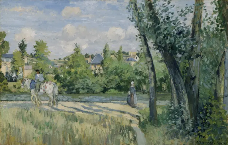 Sunlight on the Road, Pontoise av Camille Pissarro
